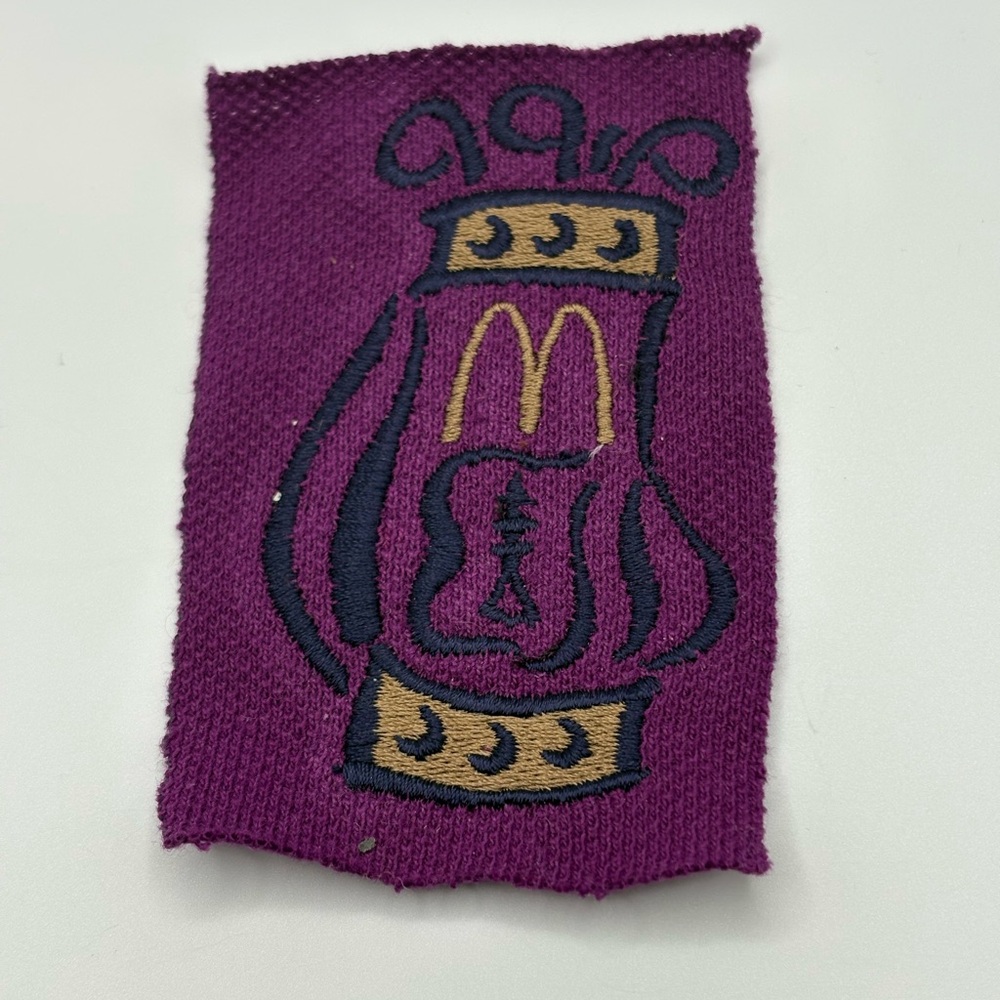 VTG McDonalds Sew On purple patch w/ Golf Bag and Clubs chess piece & Golden M
